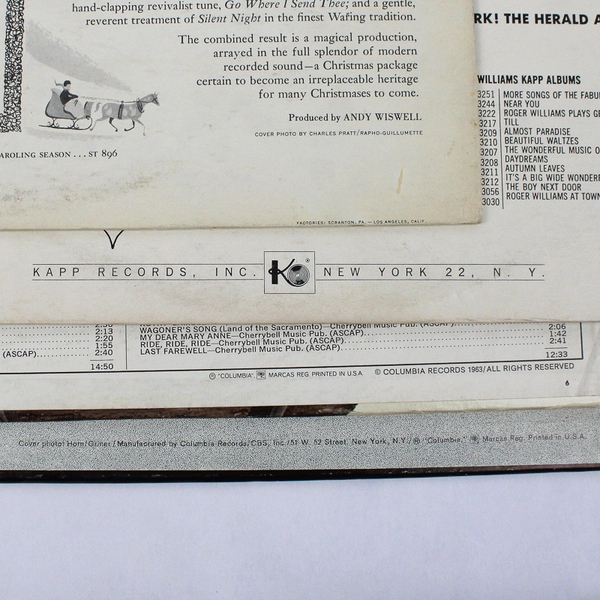 Lot of 4 Christmas Vinyl Records Roger Williams Streisand Minstrels Fred Waring