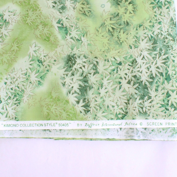 Lot of 3 Coordinating Pieces of Green Fabric For Quilting