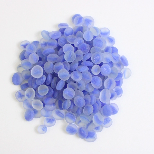 345 Count Blue Frosted Glass Pebbles Plant Decor Vase Fillers
