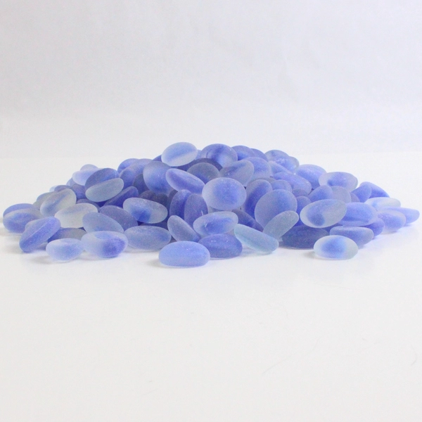 345 Count Blue Frosted Glass Pebbles Plant Decor Vase Fillers