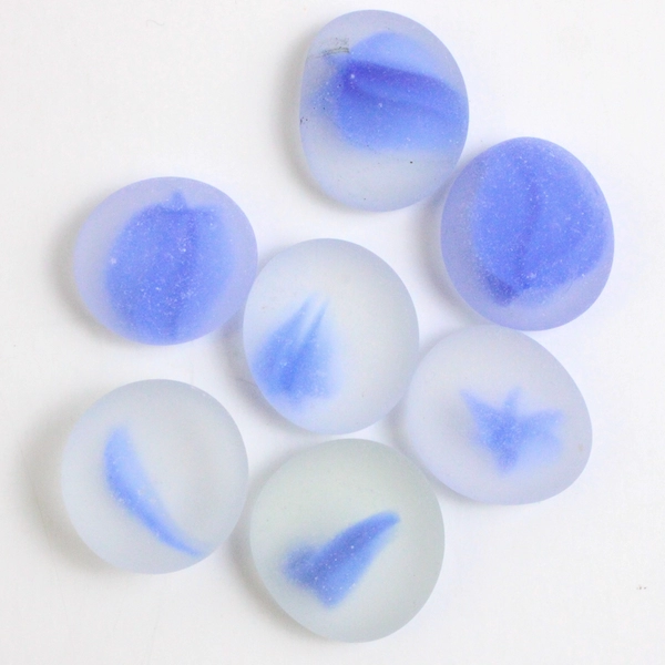 345 Count Blue Frosted Glass Pebbles Plant Decor Vase Fillers