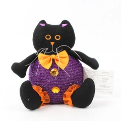 Avon Light Up Pals Black Cat W/ Orange Eyes Changing Colors Halloween Decor 2011