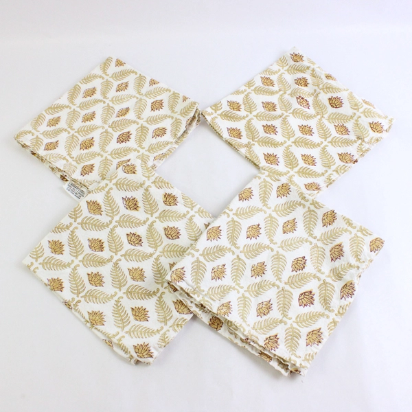 Set of 4 Danica Heirloom 100% Cotton Patterned Dinner Napkins