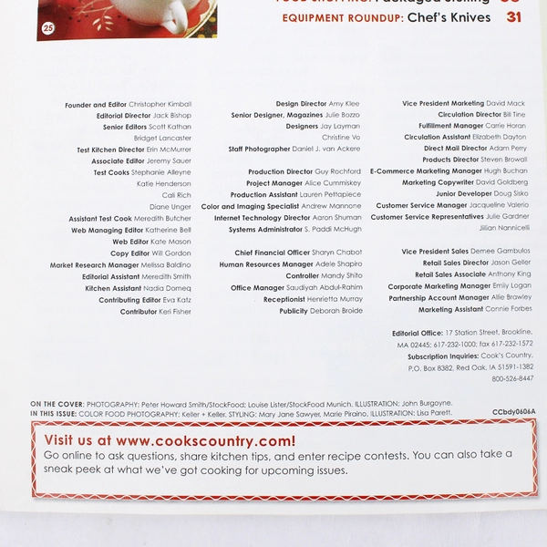 Cook's Country by Cook's Illustrated Magazine Recipe and Cooking Tips