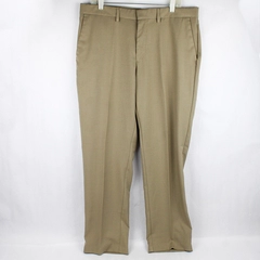 Haggar Men's Straight Leg Flex Stretch Waist Pants Flat Front Tan Size 36 X 30