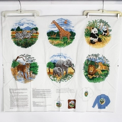 Cranston Vintage Vanishing Wildlife Fabric Applique Craft Panel Cut'n Sew