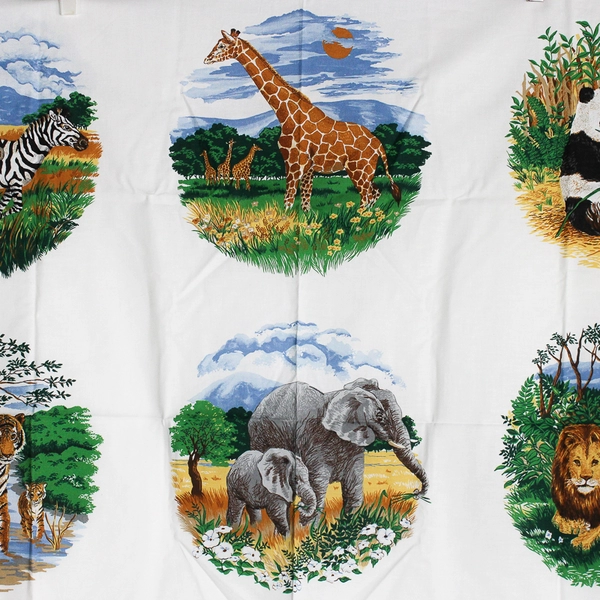 Cranston Vintage Vanishing Wildlife Fabric Applique Craft Panel Cut'n Sew