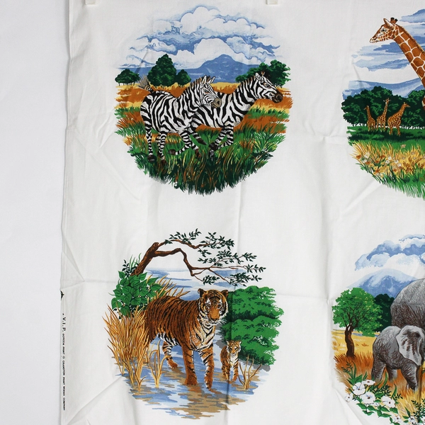 Cranston Vintage Vanishing Wildlife Fabric Applique Craft Panel Cut'n Sew