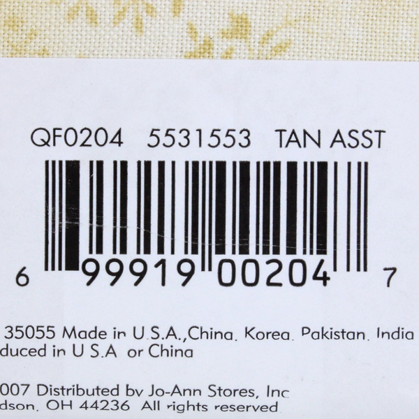 Lot of 2 Jo-Ann 100% Cotton Fabric Quarters 18" x 22"