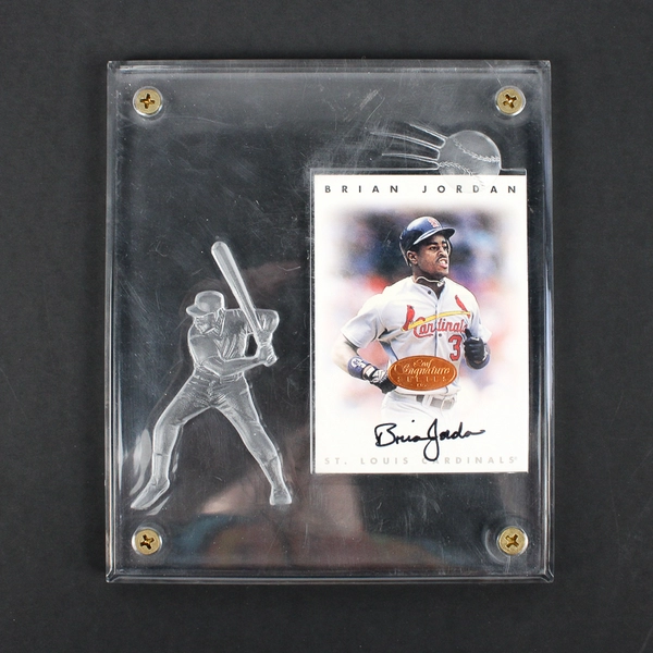 1996 Leaf Signature Series Brian Jordan Bronze Autograph Card with Display Case