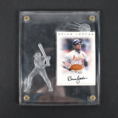 1996 Leaf Signature Series Brian Jordan Bronze Autograph Card with Display Case