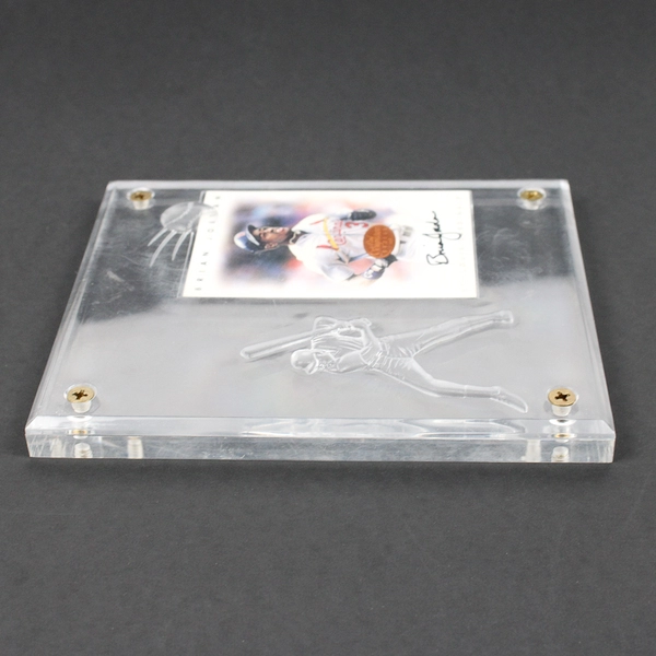 1996 Leaf Signature Series Brian Jordan Bronze Autograph Card with Display Case