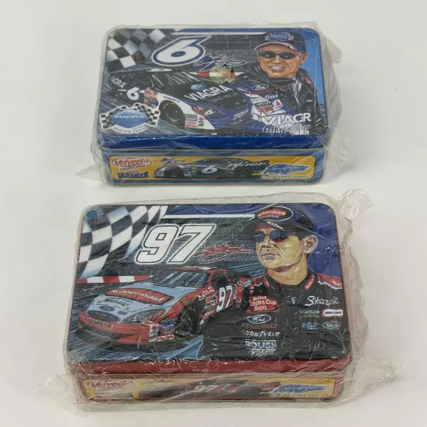 Lot of 2 Kraft Velveeta Collectors Series Nascar Tins New Tim Kraft Sam Bass