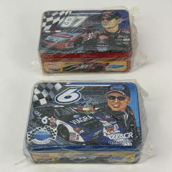 Lot of 2 Kraft Velveeta Collectors Series Nascar Tins New Tim Kraft Sam Bass