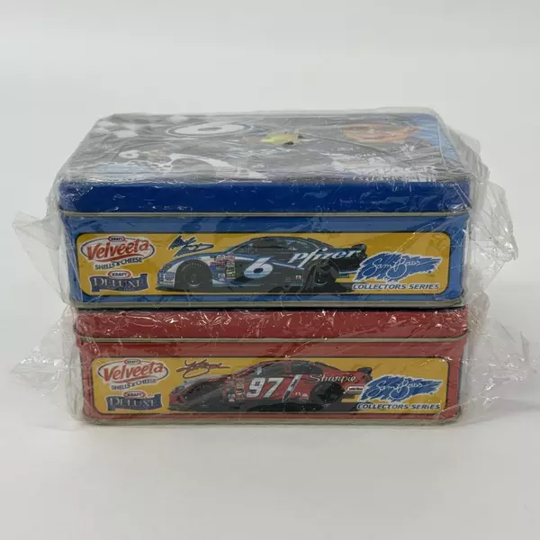 Lot of 2 Kraft Velveeta Collectors Series Nascar Tins New Tim Kraft Sam Bass