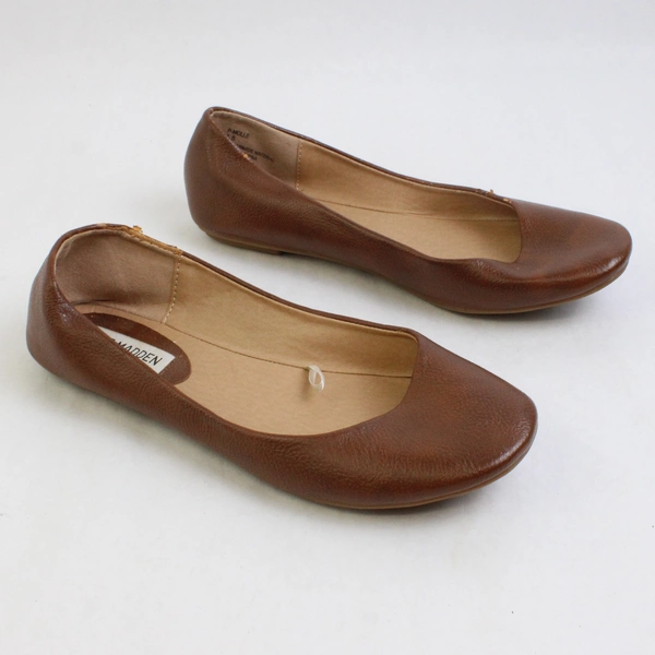 Steve Madden Brown Faux Leather Ballerina Slipper Flats Women's Size 6.5