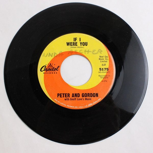 Peter and Gordon A World Without Love 7" 45 RPM Capitol Records