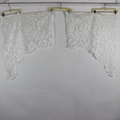 Lot Of 2 Matching Unbranded Solid White Sheer Lace Valance Curtains 19" x 37"