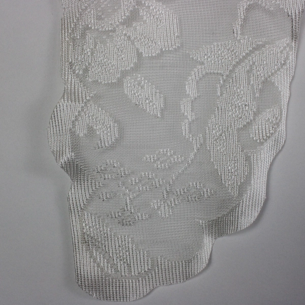 Lot Of 2 Matching Unbranded Solid White Sheer Lace Valance Curtains 19" x 37"