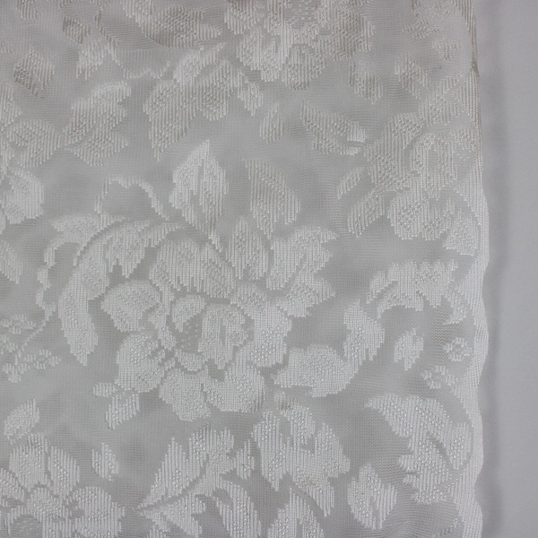 Lot Of 2 Matching Unbranded Solid White Sheer Lace Valance Curtains 19" x 37"