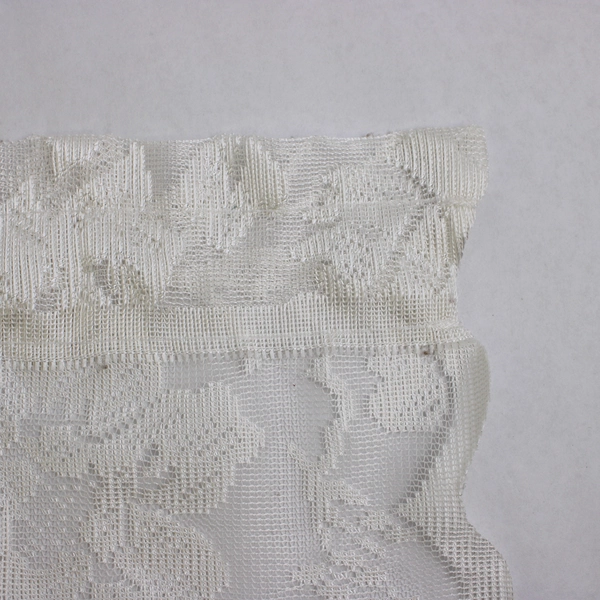 Lot Of 2 Matching Unbranded Solid White Sheer Lace Valance Curtains 19" x 37"