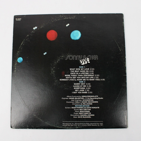 Sonny & Cher Live 1971 LP Album Kapp Records Gatefold KS 3654