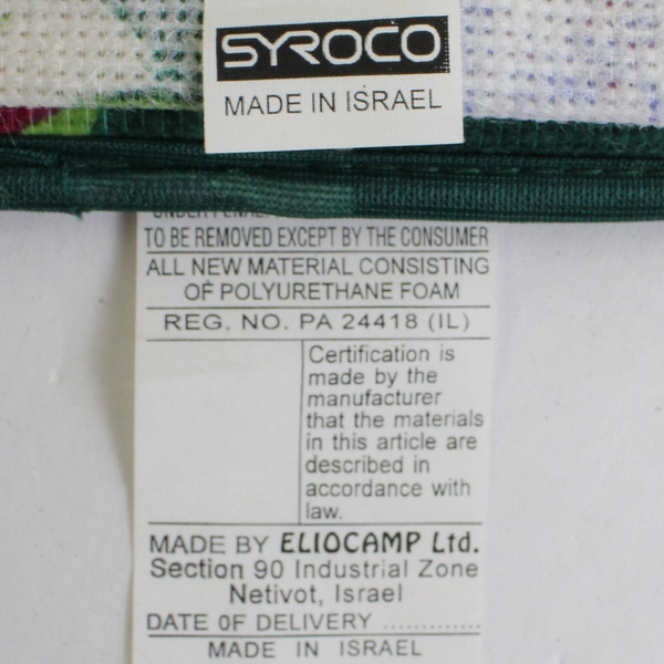 8 Pc Set Syroco Pink and Green Striped Floral Placemats & Chair Cushions Flawed