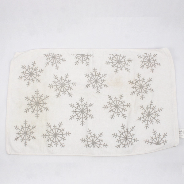 Lot Of 2 Matching St. Nicholas Square Dish Towels White Snowflakes 16" x 25"