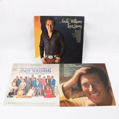 Lot of 3 Andy Williams Vinyl Records Love Story Dream Alone Again Naturally