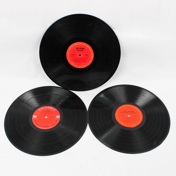Lot of 3 Andy Williams Vinyl Records Love Story Dream Alone Again Naturally