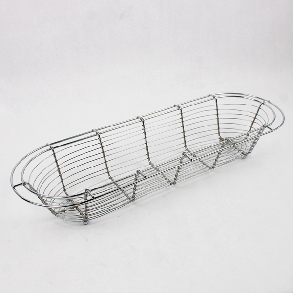 Unbranded Footed Metal Wire Tray Stainless Steel 3" Tall 18.25" x 6.25"