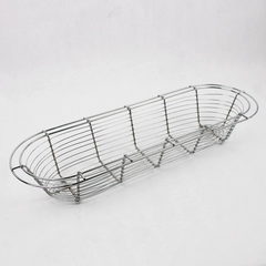 Unbranded Footed Metal Wire Tray Stainless Steel 3" Tall 18.25" x 6.25"