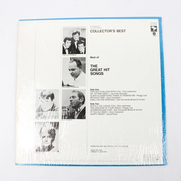 Collector's Best Peggy Lee & The Letterman Vinyl 12" Classic Hit Songs LP