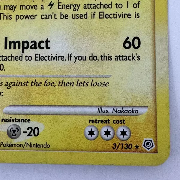 Pokemon Card: Electivire HOLO 3/130 Diamond and Pearl D&P Base Set Rare PL