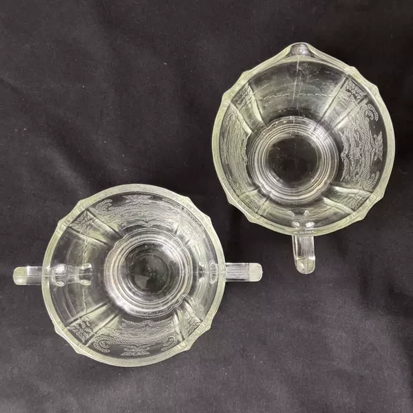 Vintage Indiana Glass Recollection Creamer and Sugar Bowl Clear