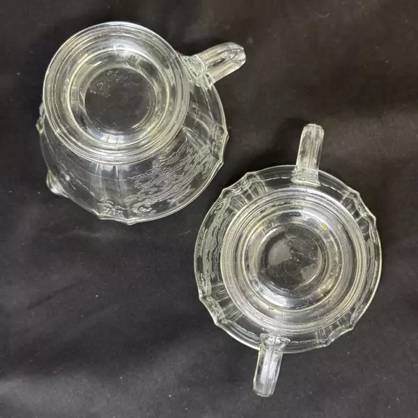 Vintage Indiana Glass Recollection Creamer and Sugar Bowl Clear