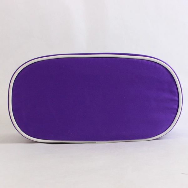 Clinique Purple and White Train Case Makeup Bag