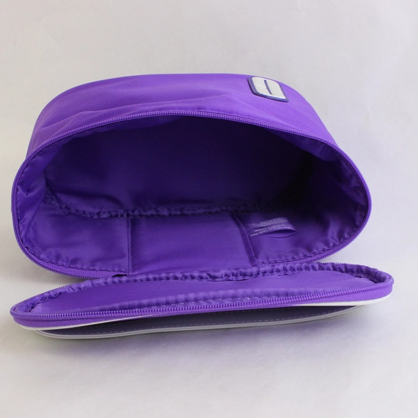 Clinique Purple and White Train Case Makeup Bag