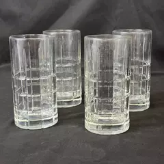 Set of 4 Anchor Hocking Tartan Manchester Iced Tea Glasses Clear 6.25 Inch