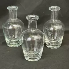 Lot of 3 Clear Hand Blown Glass Apothecary Bottles No Lids or Stoppers
