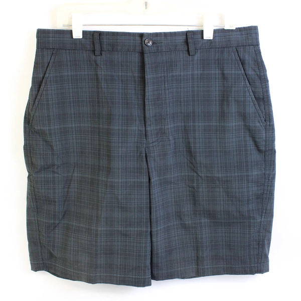 Kirkland Signature Men's Moisture Wicking Pleated Golf Plaid Shorts Navy[ 34]