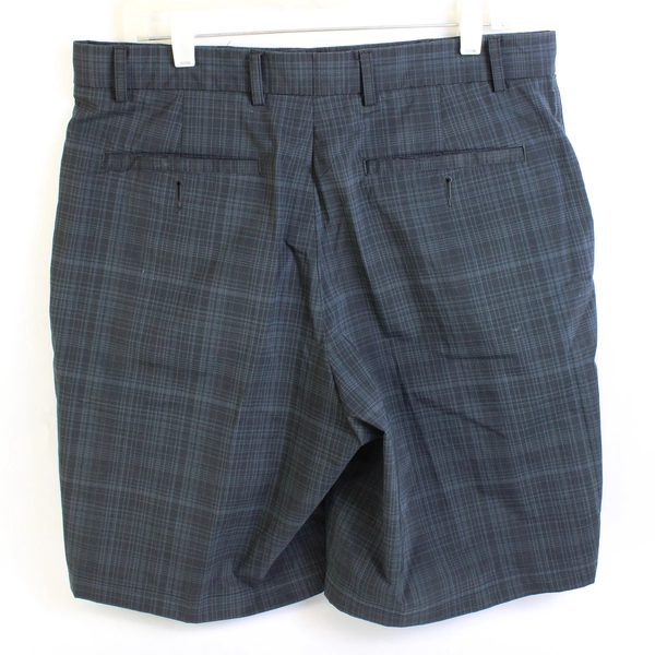 Kirkland Signature Men's Moisture Wicking Pleated Golf Plaid Shorts Navy[ 34]