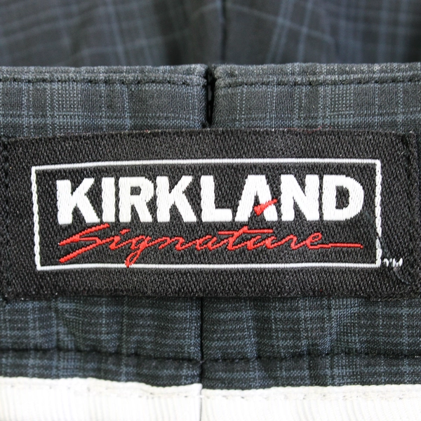 Kirkland Signature Men's Moisture Wicking Pleated Golf Plaid Shorts Navy[ 34]