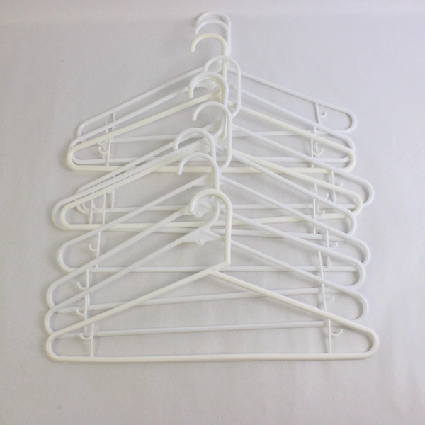 Lot of 10 Opaque White Shirts and Bottoms Clothes Hangers