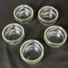 Set of 5 Clear Glass Ramekins or Jars 3.25 Inch Diameter