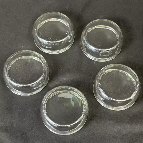 Set of 5 Clear Glass Ramekins or Jars 3.25 Inch Diameter