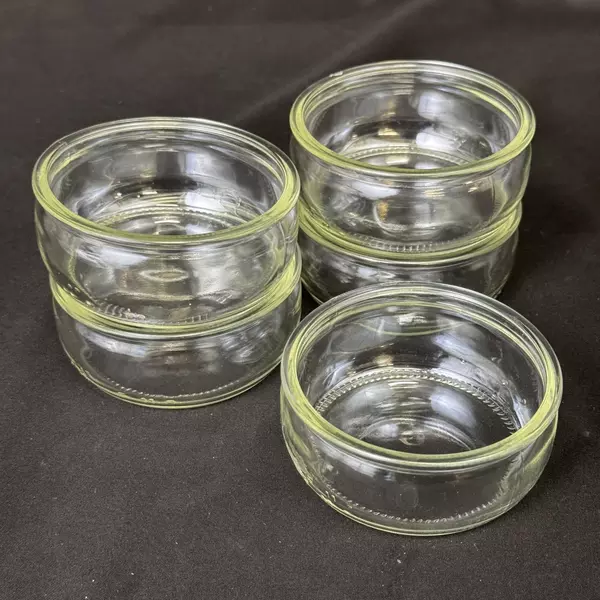 Set of 5 Clear Glass Ramekins or Jars 3.25 Inch Diameter