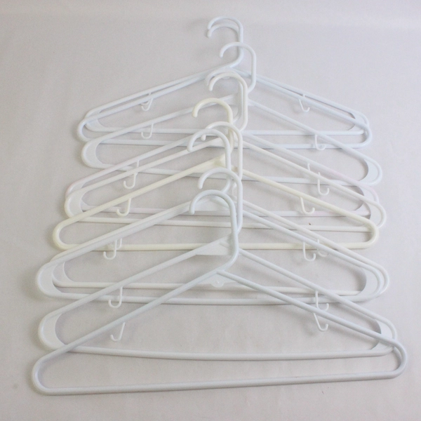 Lot of 10 Opaque White Shirts & Bottoms Clothes Hangers