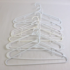 Lot of 10 Opaque White Shirts & Bottoms Clothes Hangers