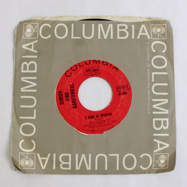 I am a Rock Flowers Never Bend Simon and Garfunkel 45 RPM Record 4-43617